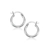 10k White Gold Polished Hoop Earrings (15 mm)